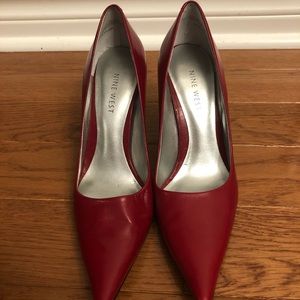 Nine West Red Leather Pumps